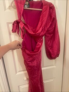 NWT mittoshop Asymmetrical One-Shoulder Dress in Fuchsia Pink